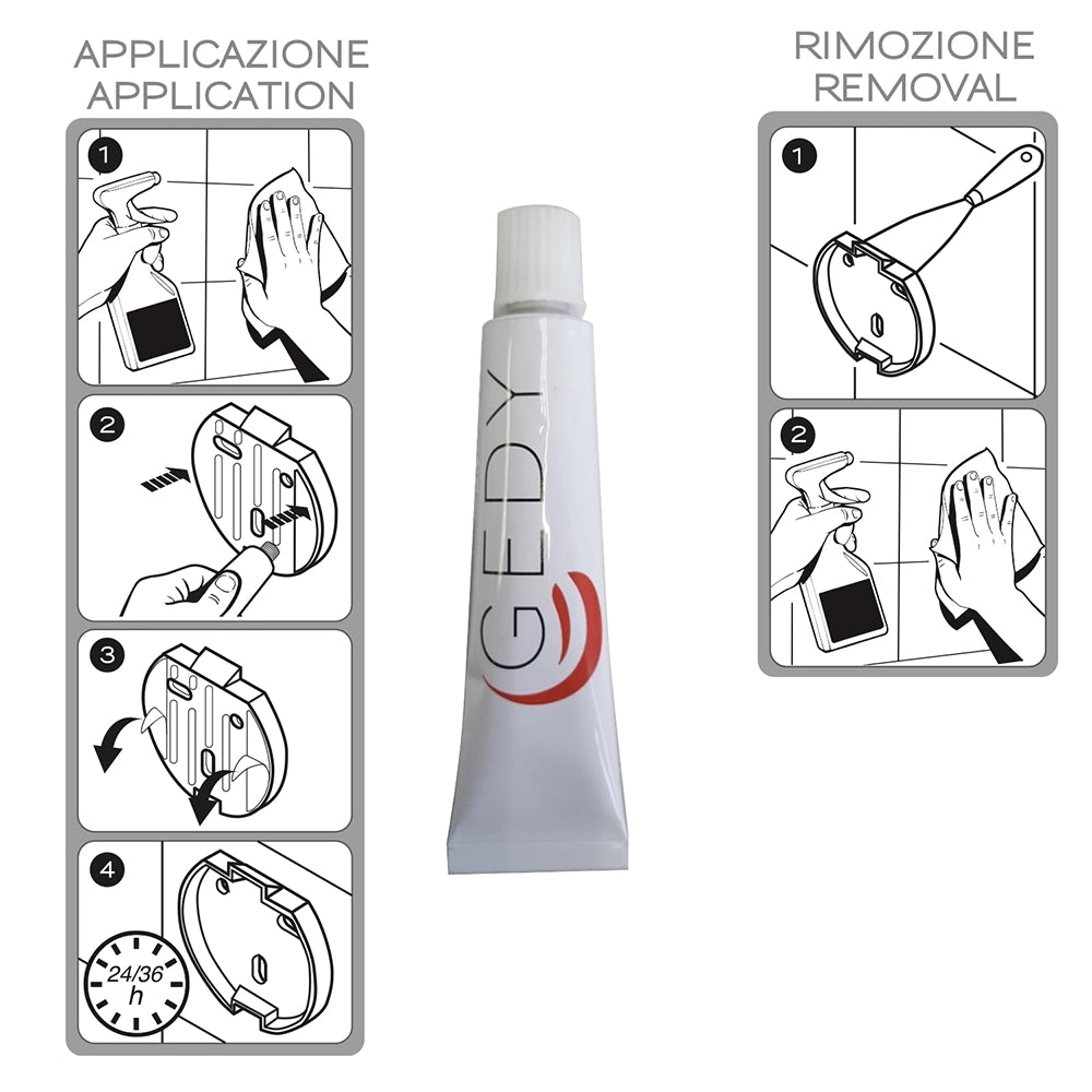 Kit colla e biadesivo 20 ml per serie a muro Gedy