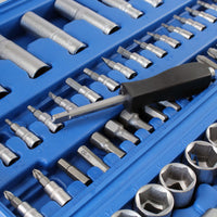 Set di chiavi a bussola 108 pz. Chiavi a cricchetto con attacco 1/2" (12,5mm) e 1/4" (6,3 mm)