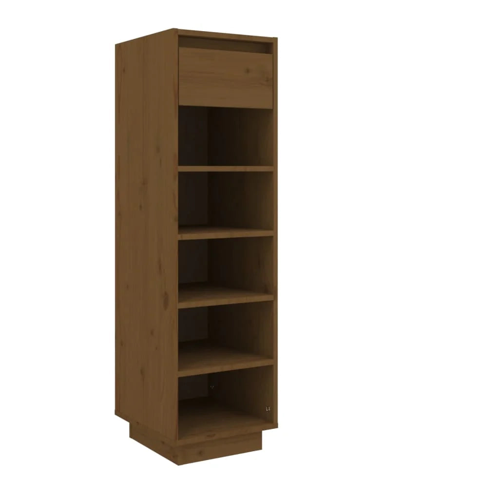 Scarpiera mobiletto portascarpe mobile per ingresso/corridoio/soggiorno 30 x 34 x 105 cm legno massello di pino marrone 02_0021877