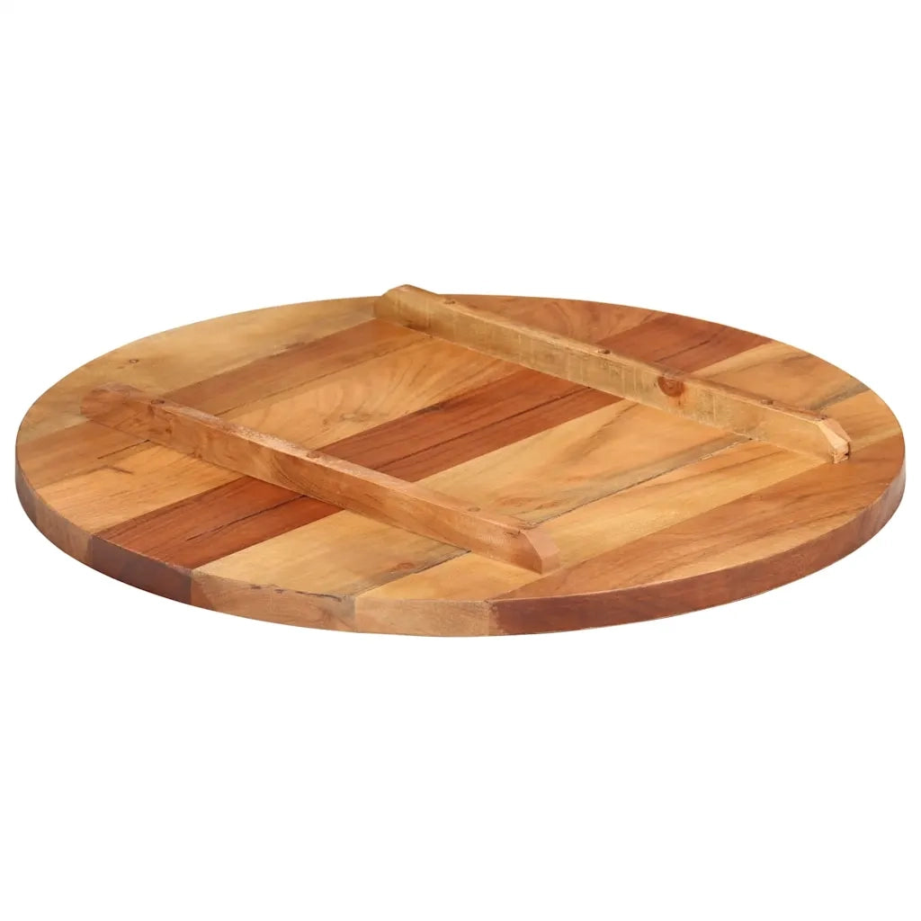 Piano Tavolo in Legno Massello di Acacia Rotondo 25-27 mm 60 cm 285974
