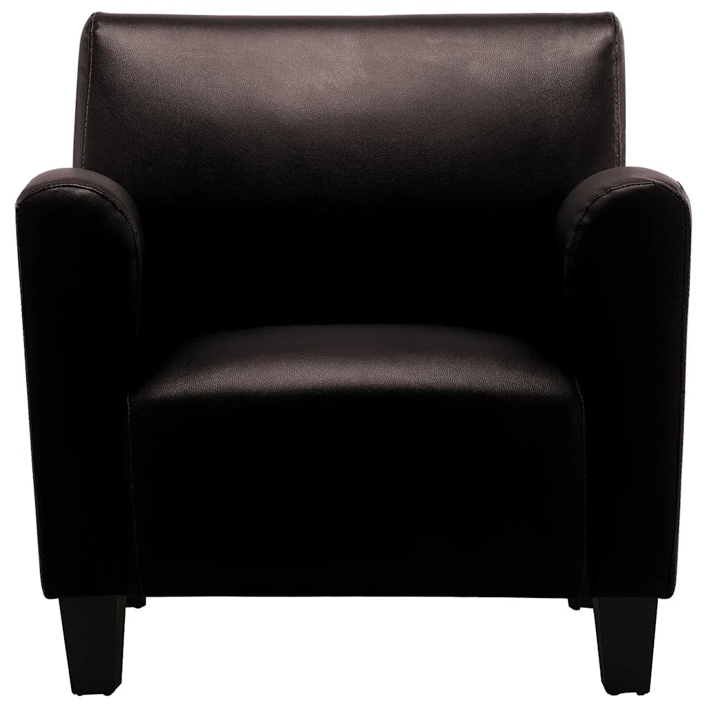 Poltrona-Divano Sedia-Poltroncina Marrone Scuro in Similpelle