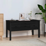 Tavolino da Salotto-Tavolino da soggiorno-Tavolo Nero 102x49x55 cm in Legno Massello di Pino 926100