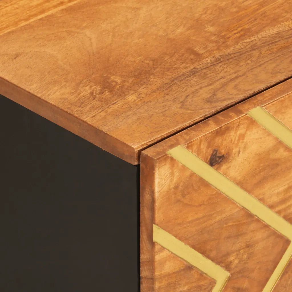 Tavolino da Salotto Marrone e Nero 100x54x40 cm Legno di Mango 356795