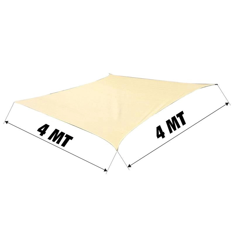 VELA OMBREGGIANTE QUADRATA MT 4X4 COLOR ECRU IDROREPELLENTE