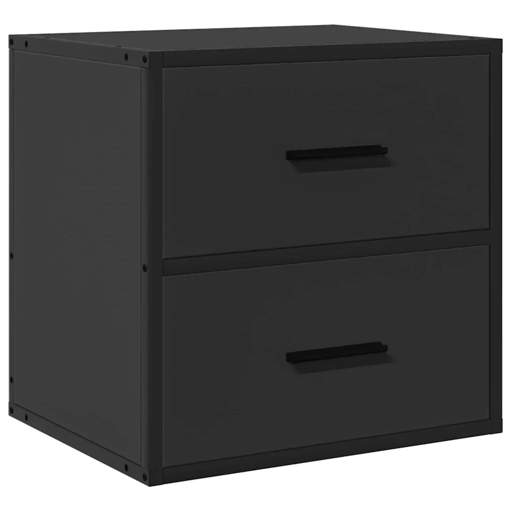 Comodini a Muro 2 pz Nero 40x31x39,5 cm 848725
