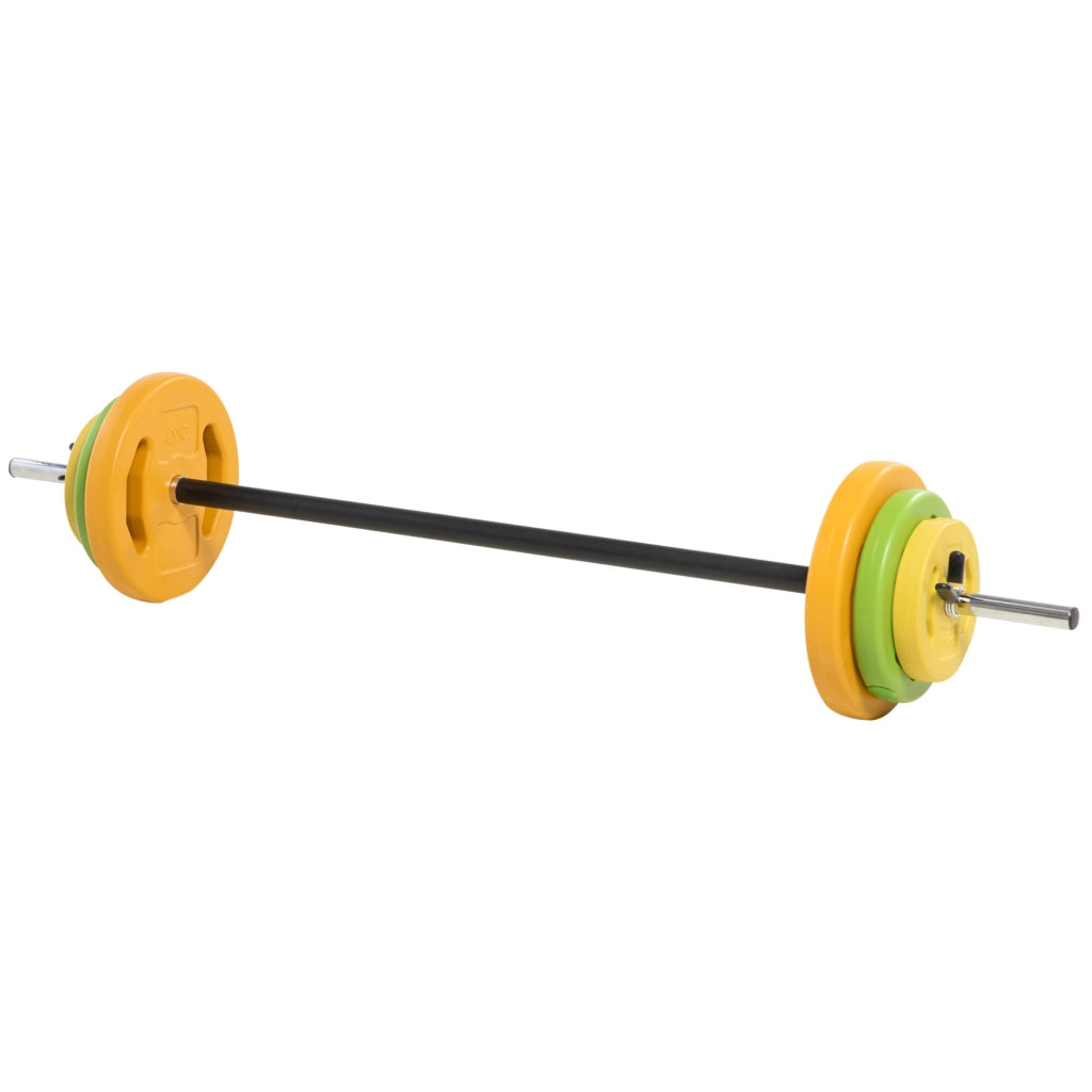 Barra per Pesistica con 6 Dischi da 1.5kg 2.5kg 5kg ¨C zephmum ¨C Multicolor 130x28x28 cm