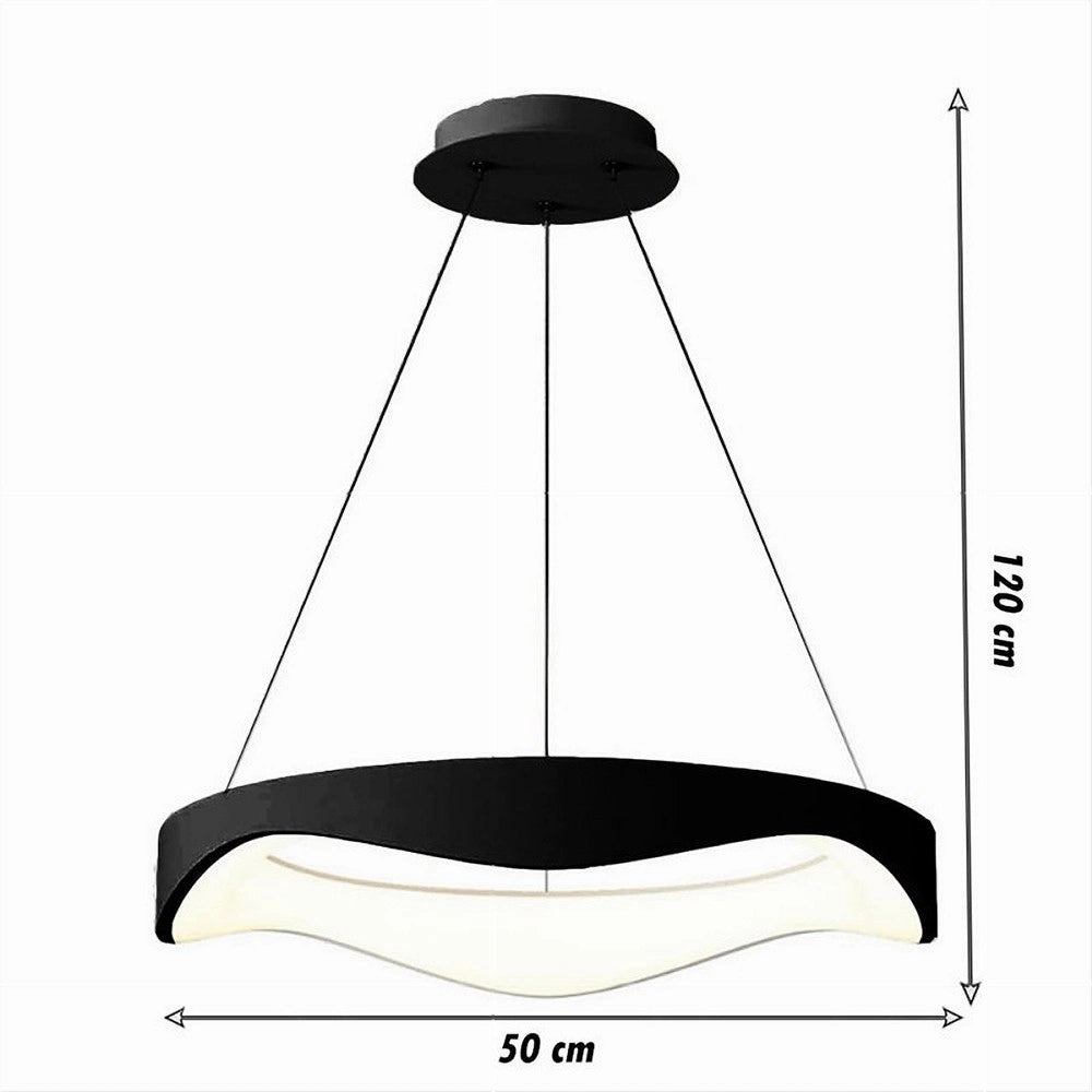 Trade Shop - Lampadario A Sospensione Led Onda 38w Ultra Moderna 3 Colorazioni Di Luce A67-3c -