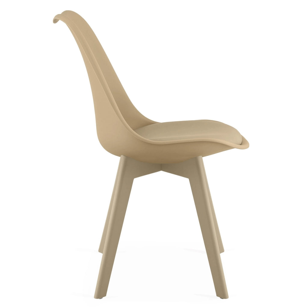 Set di 2 sedie Mark in polipropilene e vellutino beige