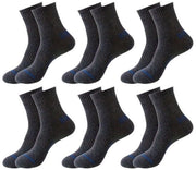 6 paia di calze da lavoro alta per uomini, calze da sport idrorepellenti (grigio scuro)