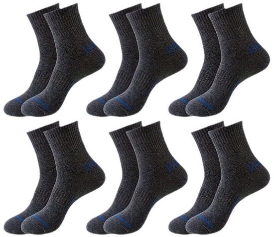 6 paia di calze da lavoro alta per uomini, calze da sport idrorepellenti (grigio scuro)