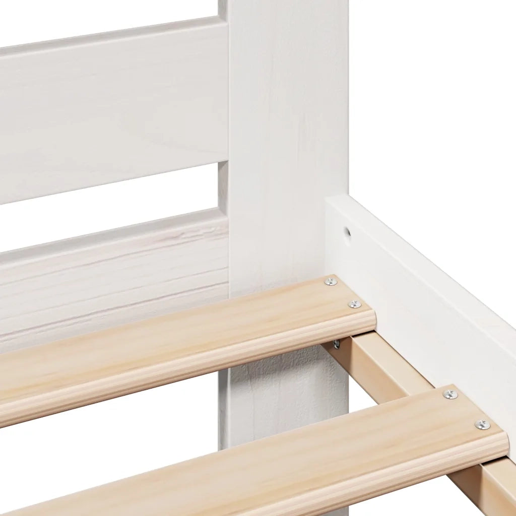 Letto senza Materasso Bianco 140x190 cm Legno Massello di Pino 3309900