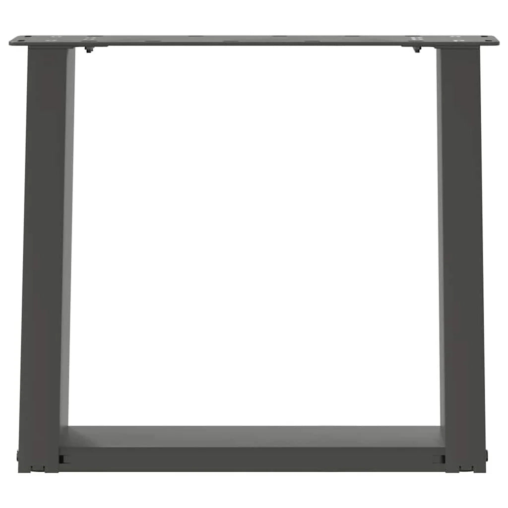 Set di 2 gambe regolabili per tavolino da caffè a forma di U 50 x 43 cm design moderno linee pulite acciaio antracite 02_0057050