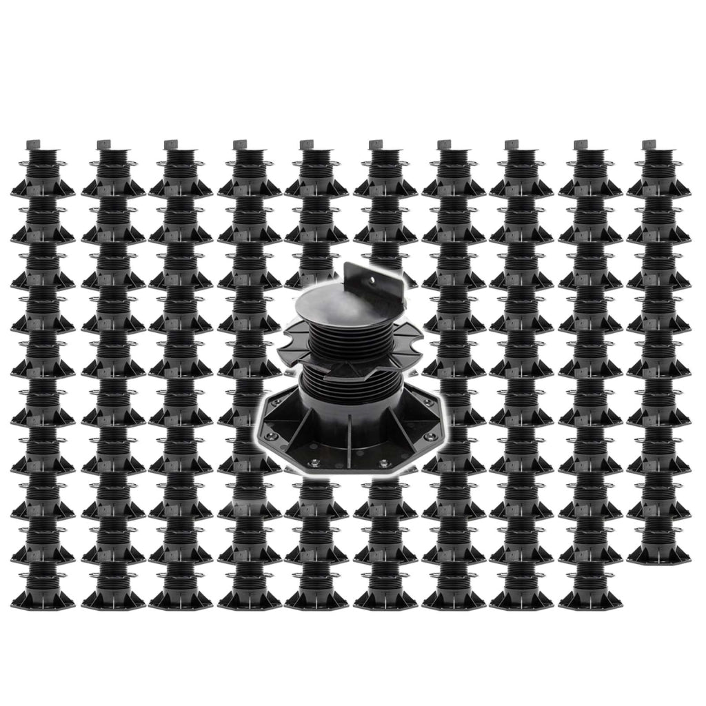 Set 100 supporti per pavimenti galleggianti, altezza regolabile 60-128mm Max 2700 kg, Pavimenti Decking