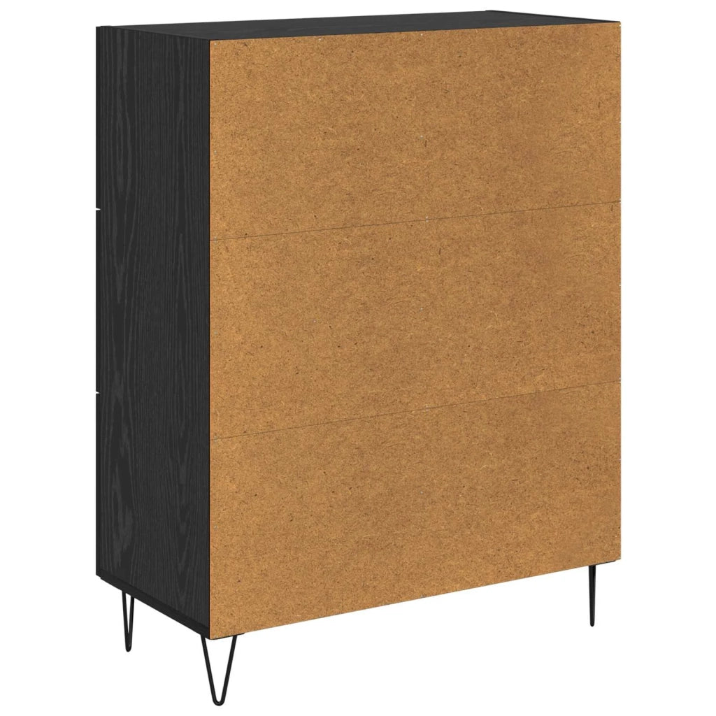 Credenza Rovere Nero 69,5 x 34 x 90 cm Legno ingegnerizzato