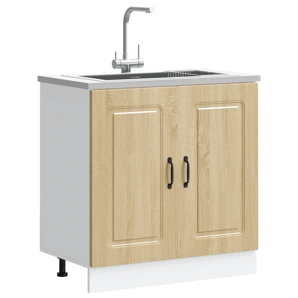 Mobile base lavello-Armadietto da bagno Kalmar Rovere Sonoma 80x46x81,5 cm