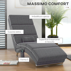 Poltrona Massaggiante con 8 Punti Vibranti e Riscaldamento 5 Modalità Timer e Telecomando Grigio