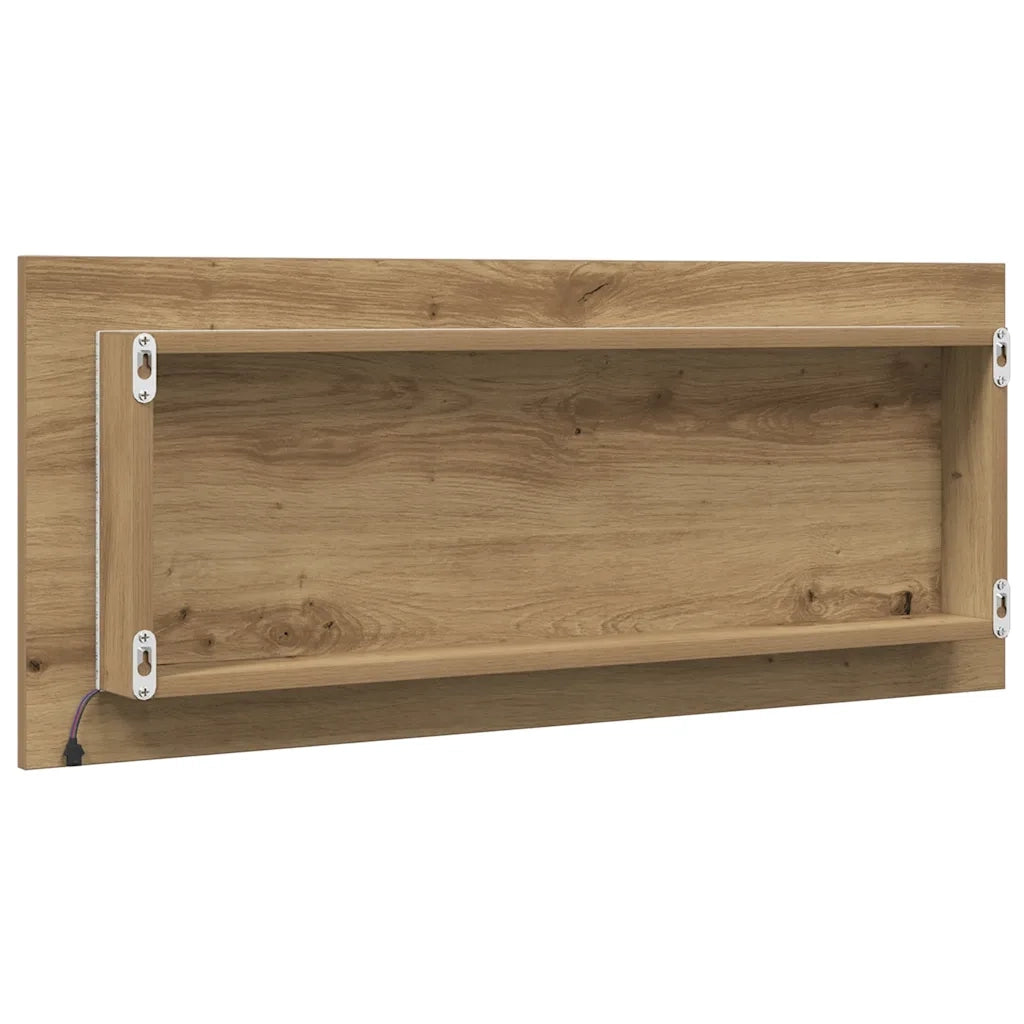 Specchio Bagno LED Rovere Artigianale 100x8,5x37 cm Multistrato 856276