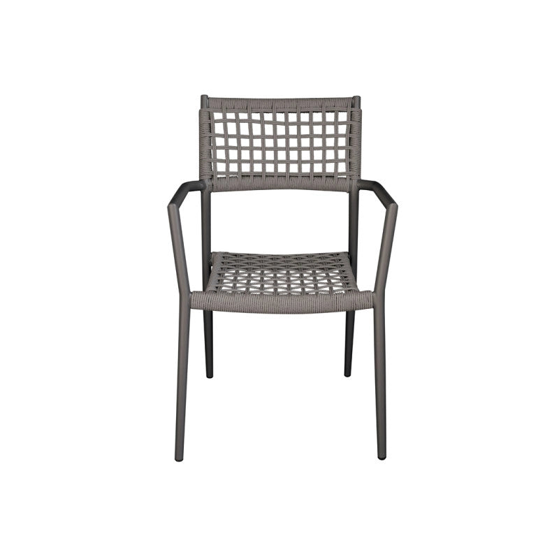 Sedia Padova Contract In Alluminio Grigio Antracite E Wicker Grigio Antracite Moia