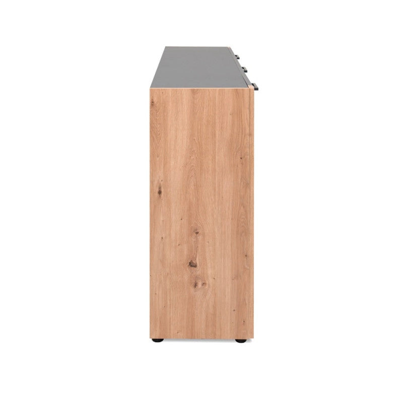 Madia Cento 51A con 4 ante e 1 cassetto colore antracite e laterali legno rovere artisan