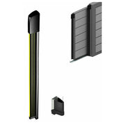 COSTA GOMMA NERO GIALLO DI SICUREZZA A FILO 200 CM MECCANICA BORDO SENSIBILE SET