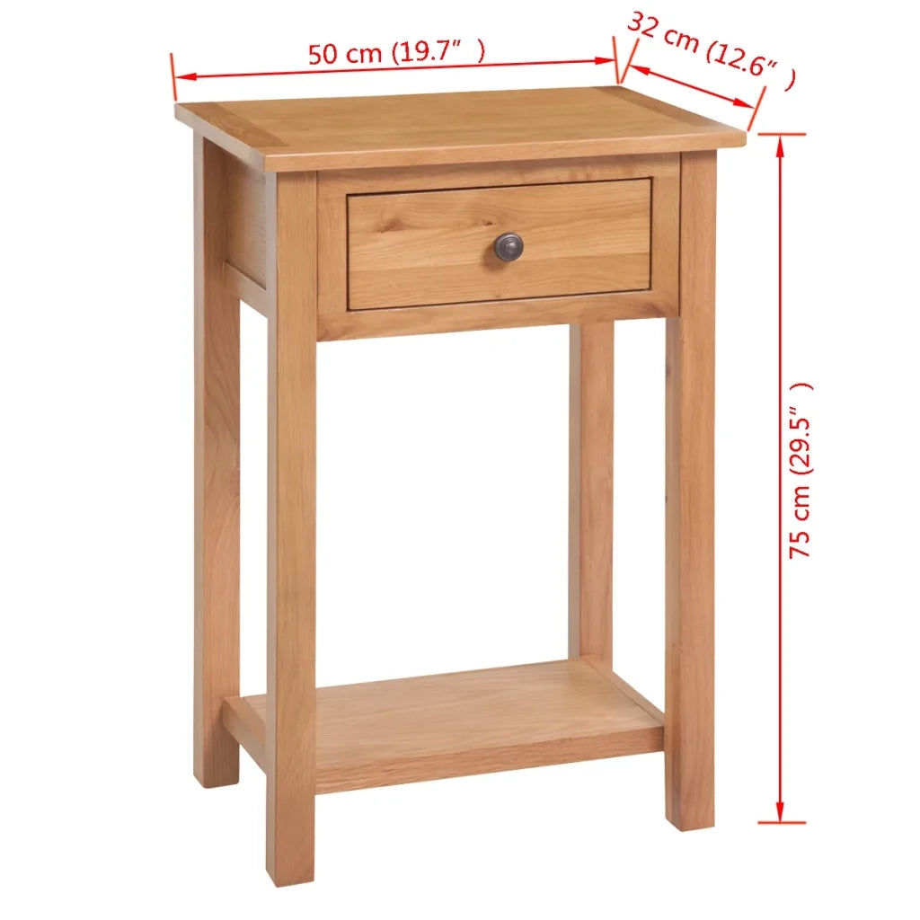 Tavolo Consolle 50x32x75 cm in Massello di Rovere 243932