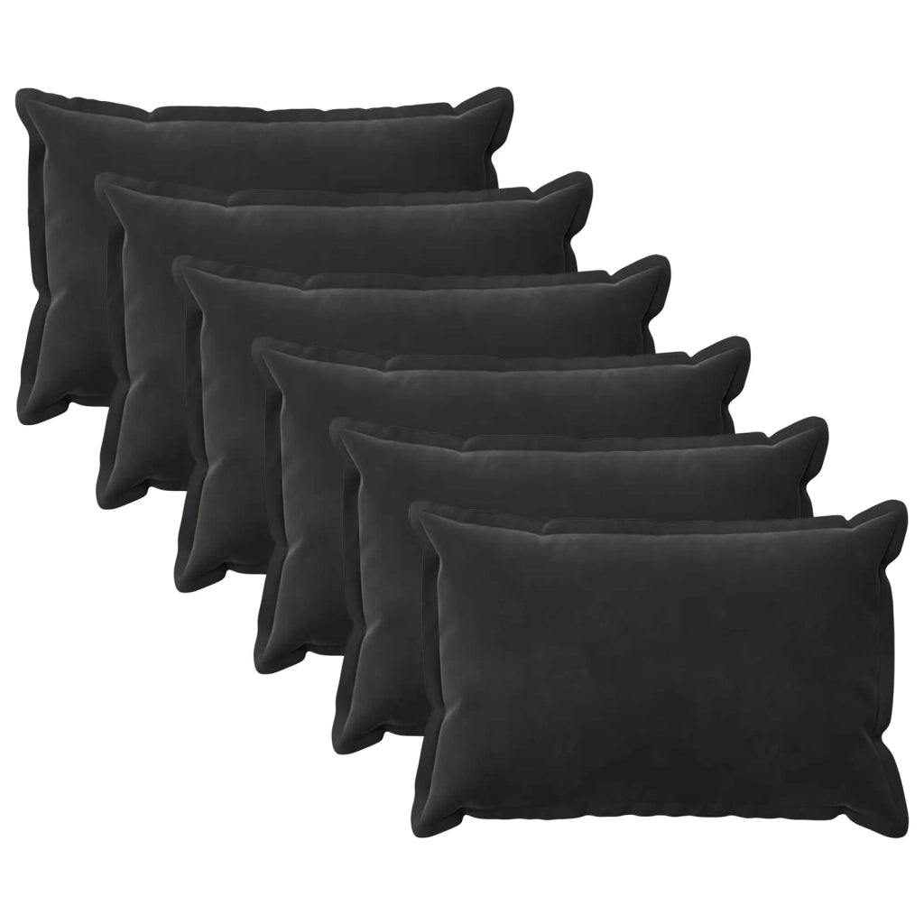 Federa 6 pcs HOUTEN Nero 50 x 80 cm Velluto 920060