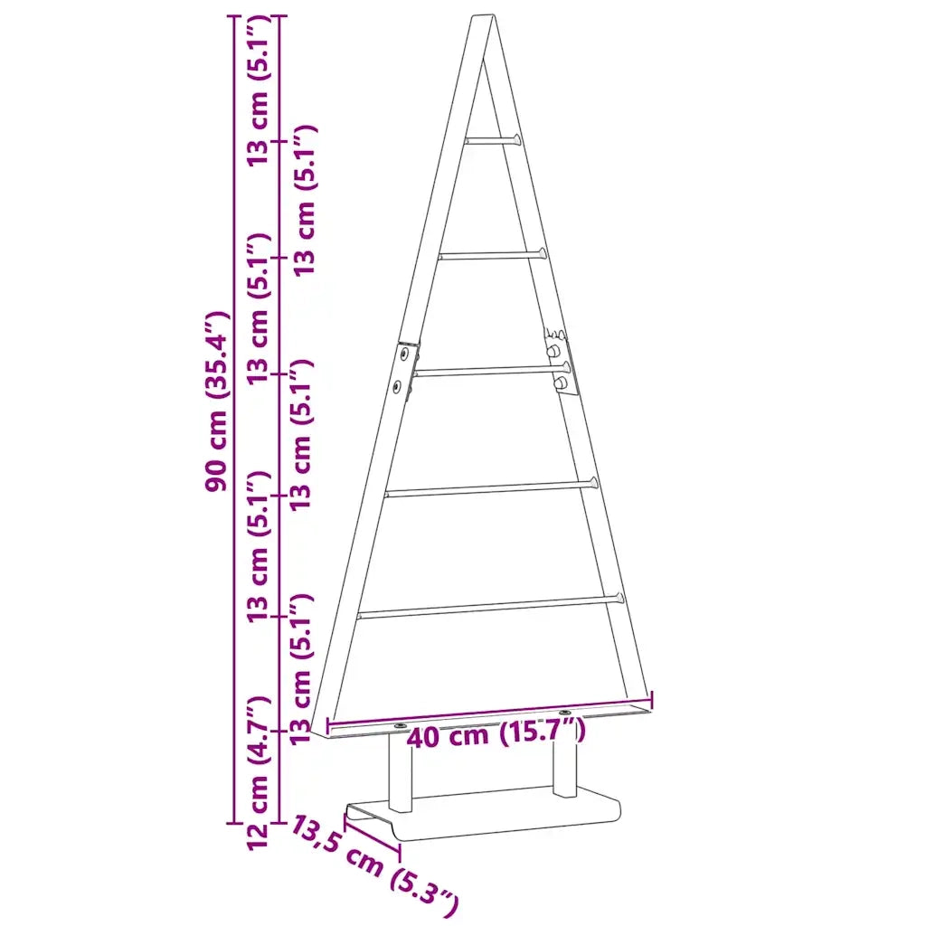 Albero di Natale in metallo con supporto Nero 90 cm Acciaio 42019170