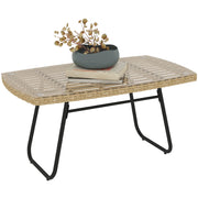 Tavolino da giardino in polyrattan ¨C zephmum ¨C con piano in vetro, 90x50x45 cm