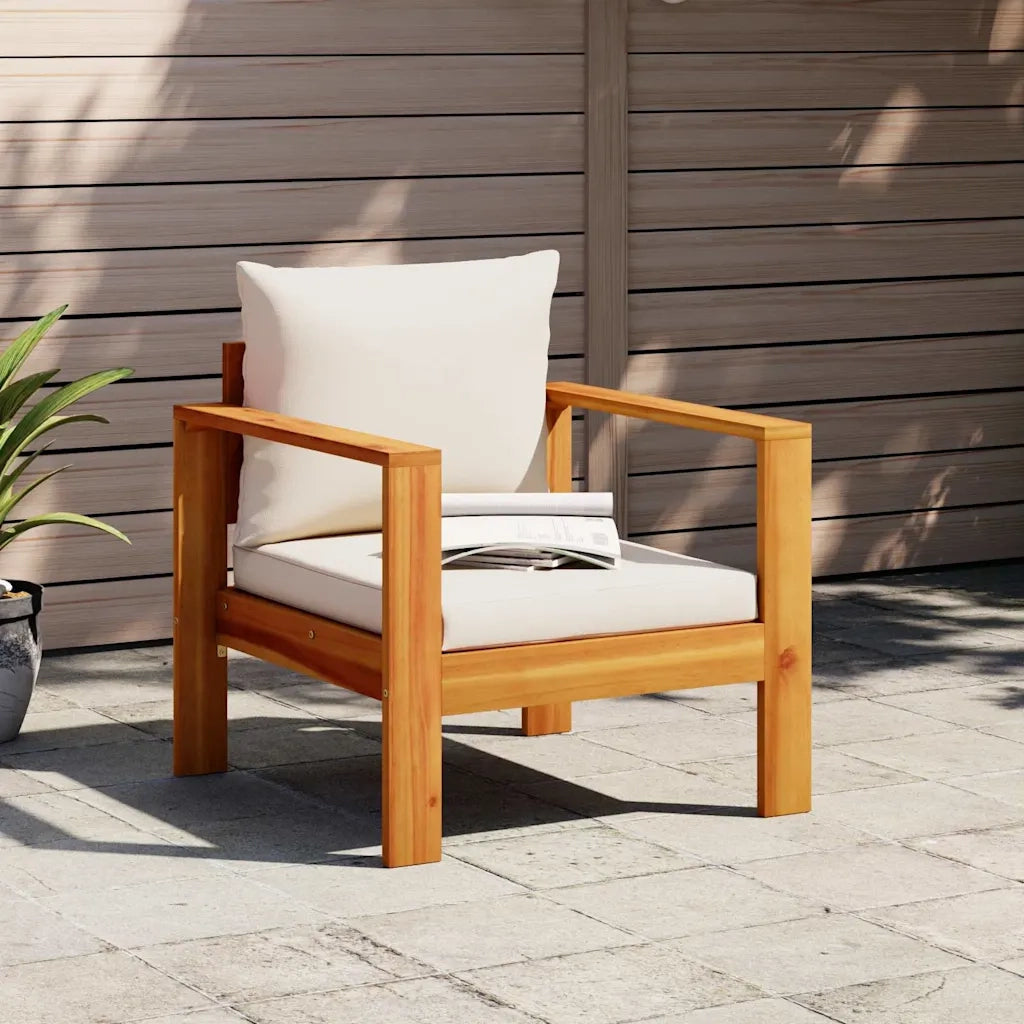 Sedia da Giardino con Cuscini in Legno Massello di Acacia CFW4192812