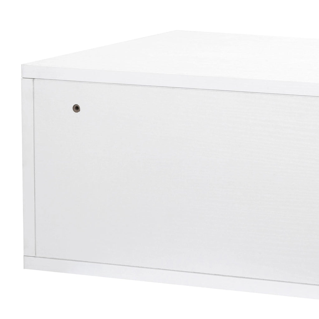 Set 2 Comodini Sospesi 49x38x23 cm in MDF e  Truciolato Bianco