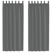Tende in Voile con Passanti 2 pz Grigio Scuro 140x260 cm