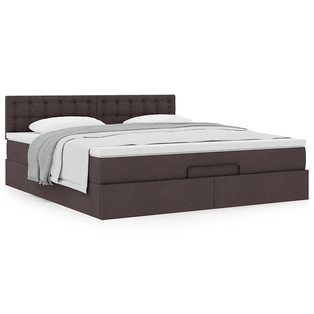 Struttura Letto Pouf con Materasso 160x200 cm in Tessuto 3311639