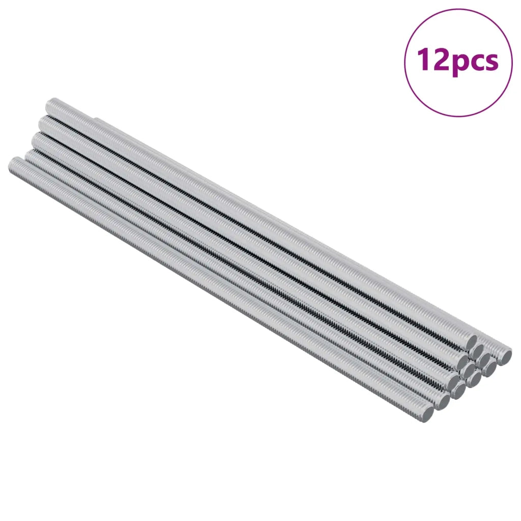 Asta Filettata 12 pz Argento 6 x 170 mm Acciaio CFW7718441