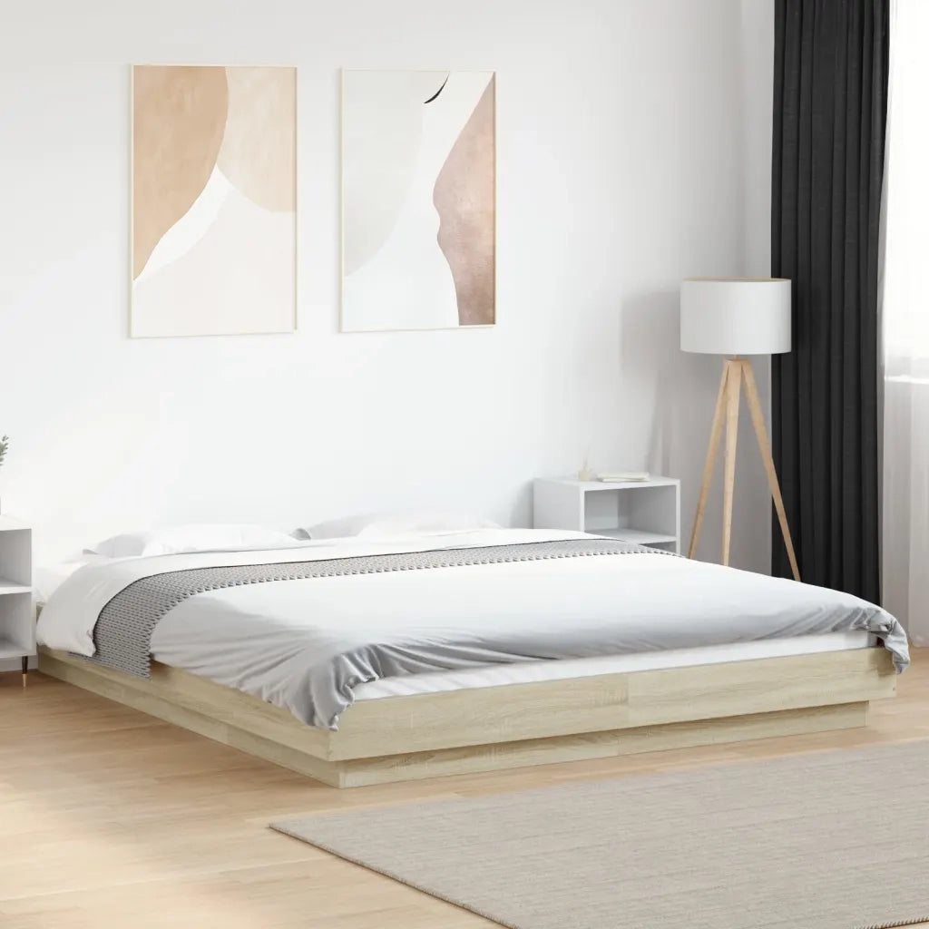 Giroletto-Struttura Letto Rovere Sonoma 150x200 cm in Legno Multistrato 722673