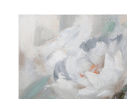 Dipinto su Tela Crem Flower 80x3,7x100 cm in Legno di Pino e Canvas Multicolor