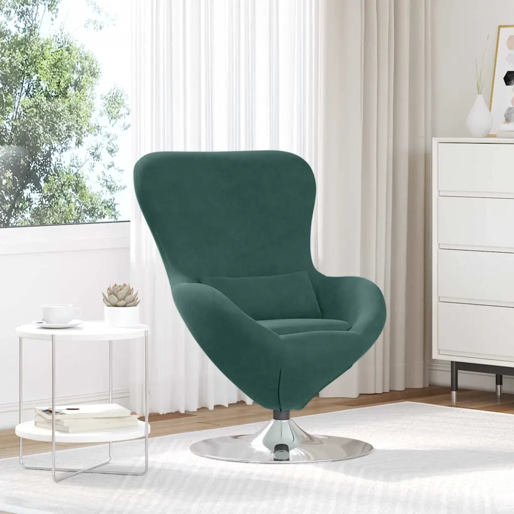 Divano Sedia-Poltrona uovo Verde Scuro Velluto