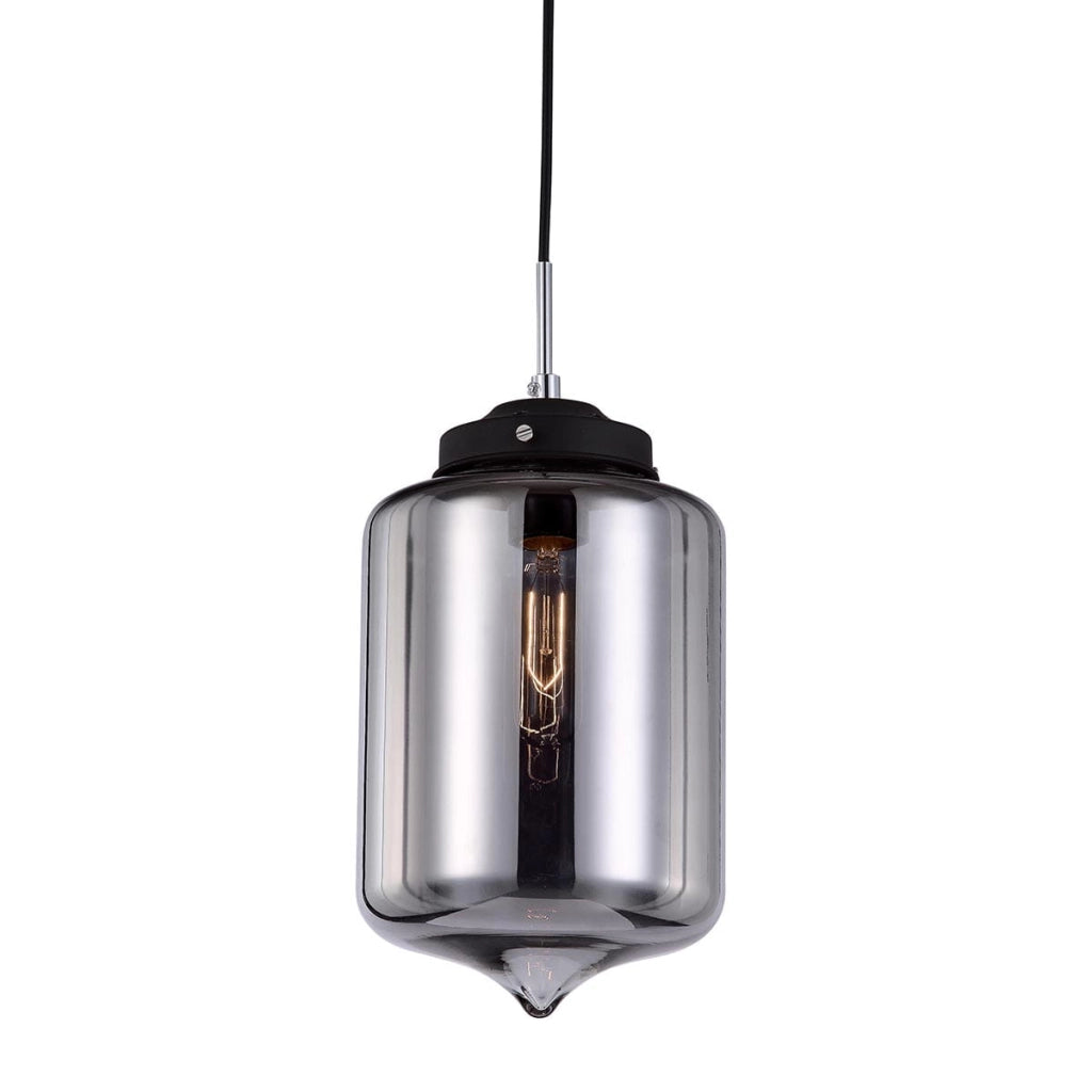 Lampada a sospensione Italux Tube nera vetro Ø17 E27