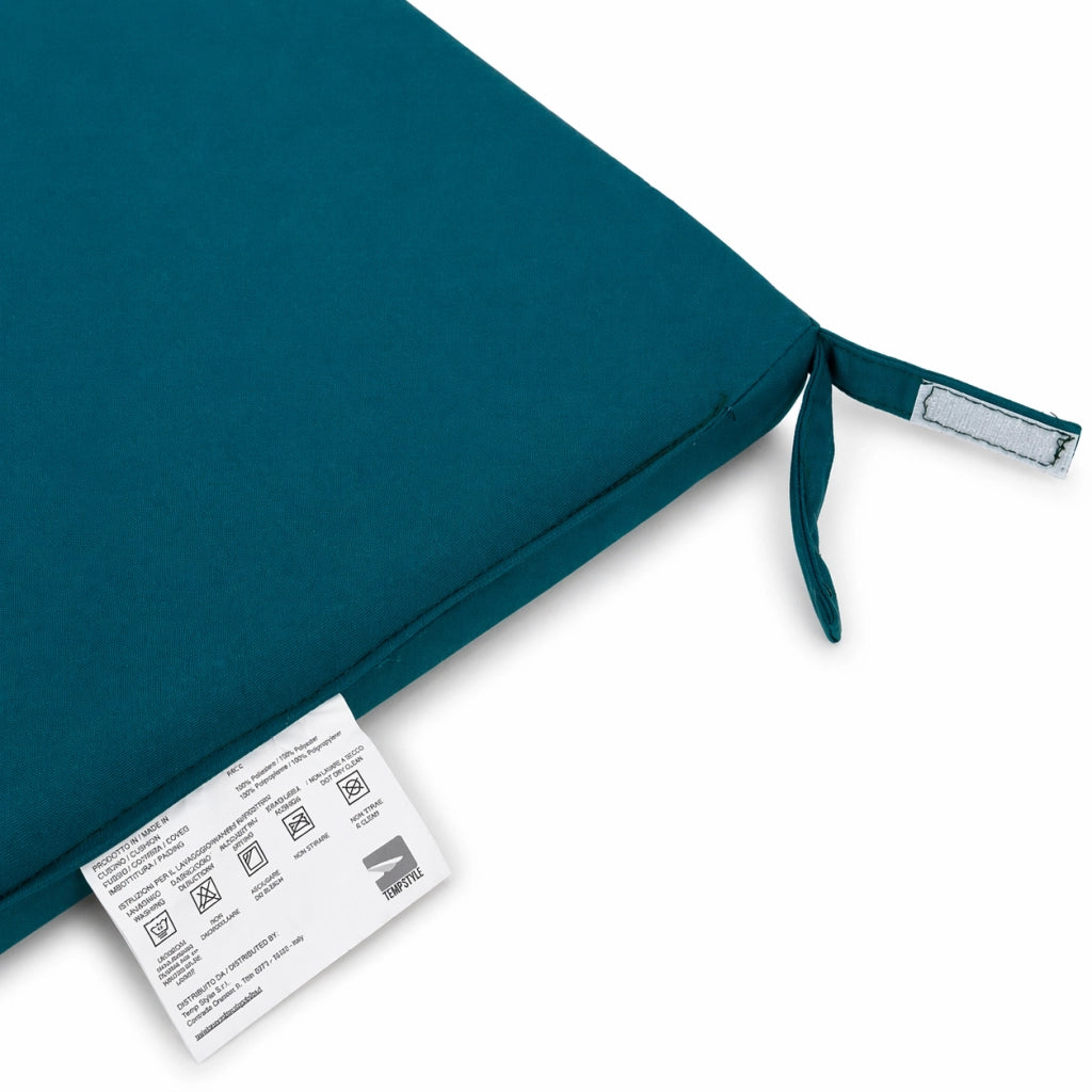 Cuscino seduta per sedia 45x47cm con velcro in poliestere – Verde Petrolio