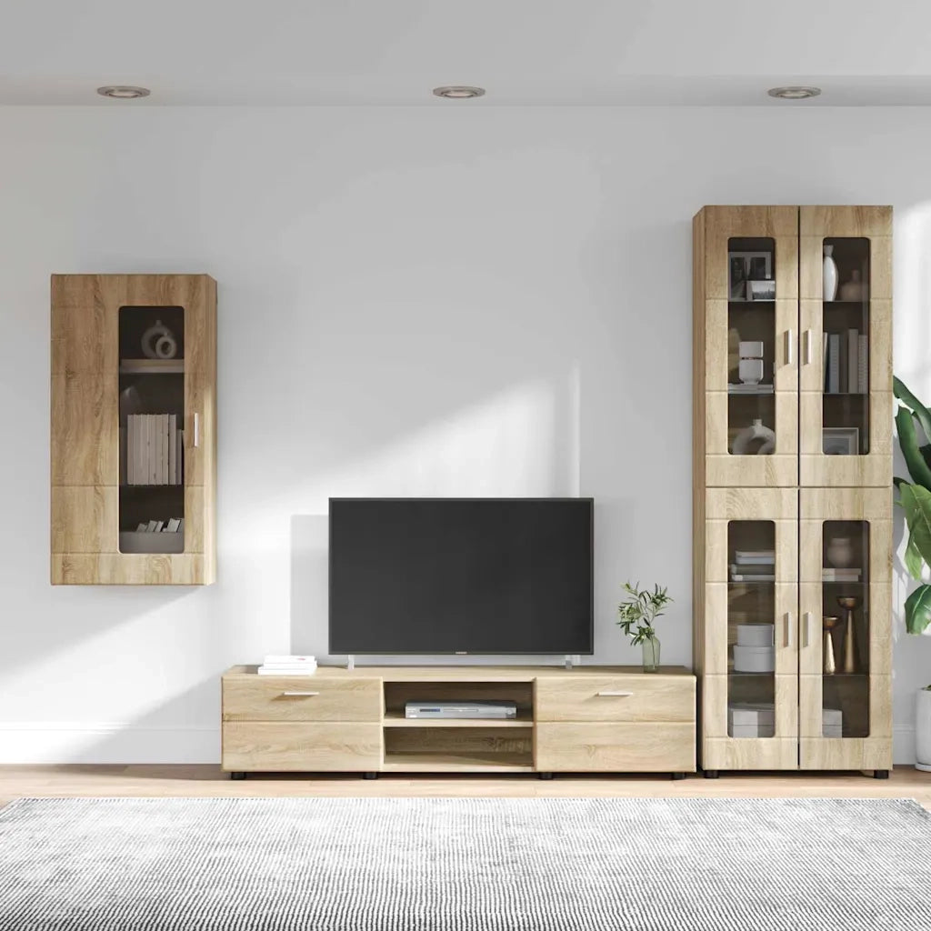 Set mobile TV con porta FLORIN Rovere Sonoma Legno multistrato