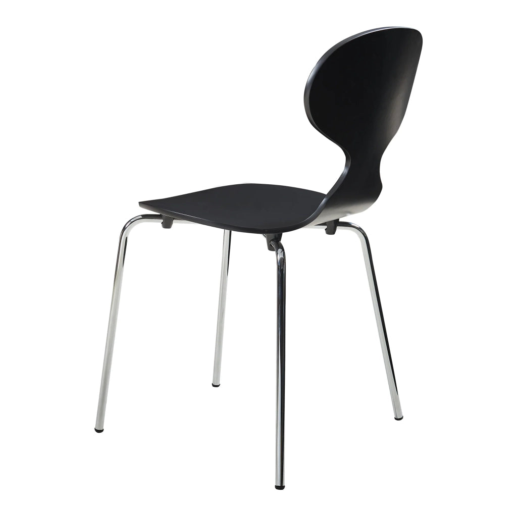 Set di 4 sedie da pranzo dal design moderno e robusto in nero/cromo 03_0009838