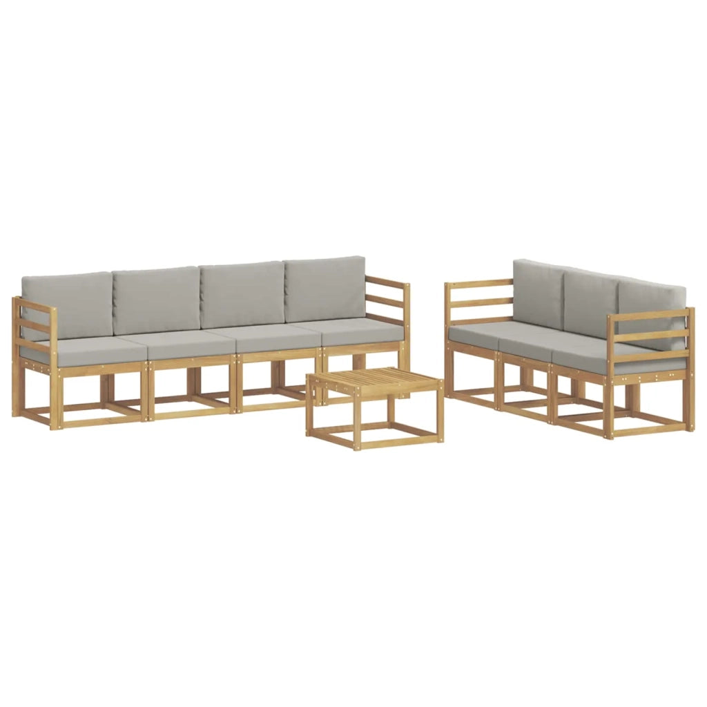Set di divani da esterno 8 pcs Bianco e Grigio Chiaro 3387335
