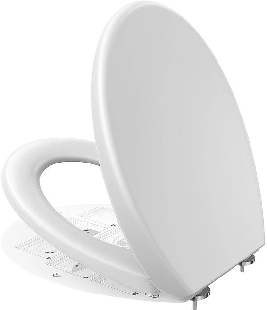 Dersil toilet deksel soft close, sedile ovale, deksel toilet in bianco con chiusura morbida, sedile toilet O, sedile toilet rapido, sedile toilet con chiusura morbida, serie Derw