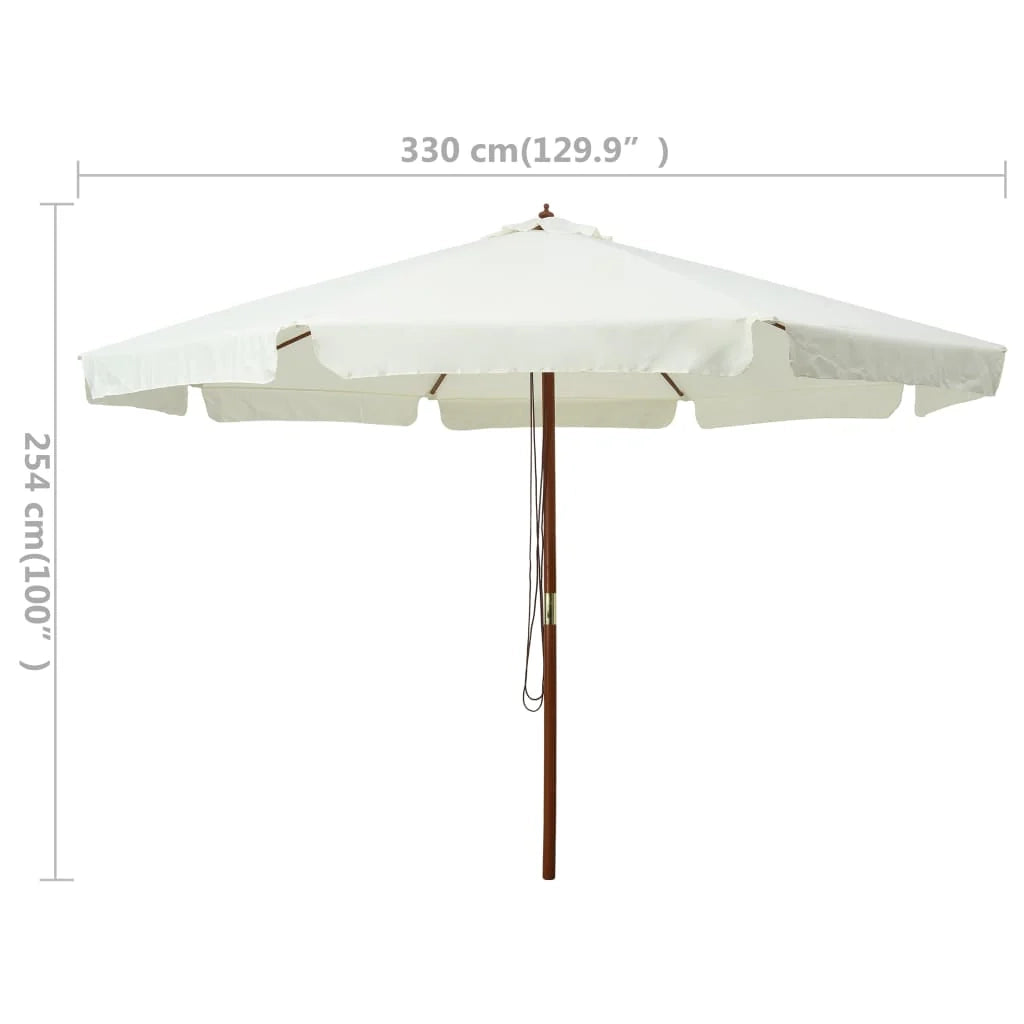 Ombrellone con palo in legno 330 cm bianco sabbia 02_0008120