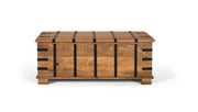 Tavolo baule realizzato in legno massello di mango