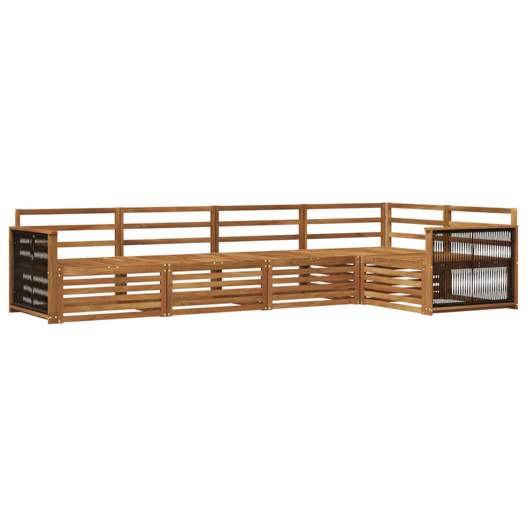 Set di divani da esterno 5 pz Naturale Legno di Acacia Massello 3383352