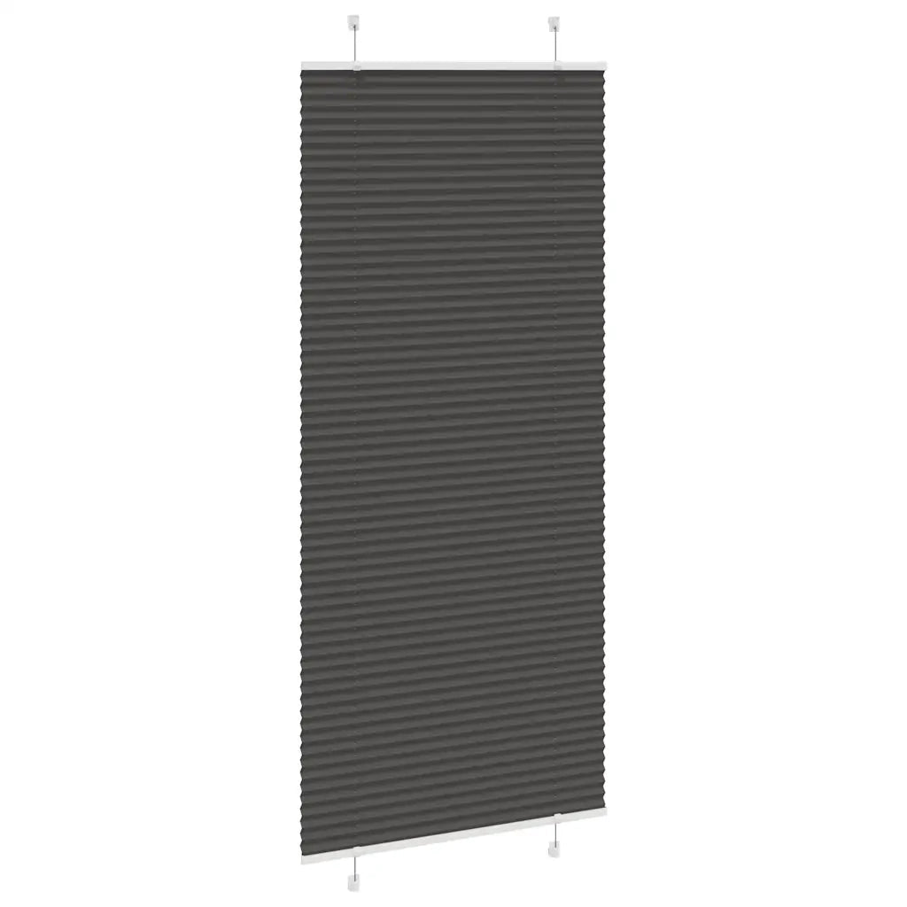 Tenda Plissettata Nera 85x200 cm Larghezza Tessuto 84,4 cm 4015157