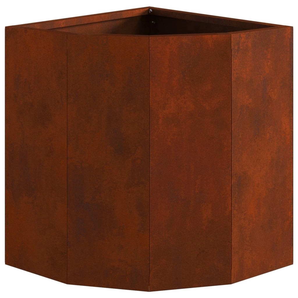 Vaso d'angolo Ruggine 30 x 30 x 35 cm acciaio corten 883660