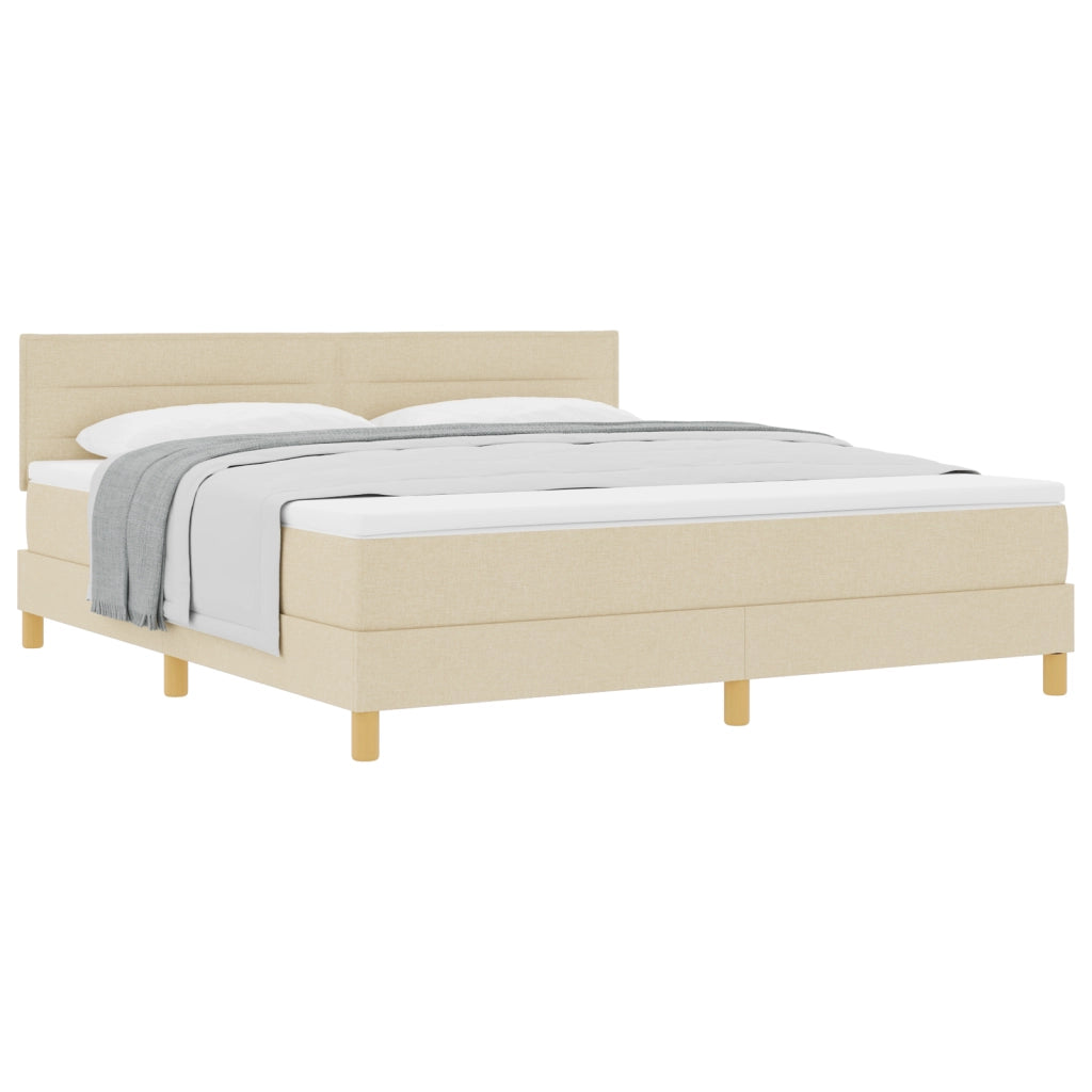 Letto con Box Spring con Materasso Crema 180x200 cm Tessuto