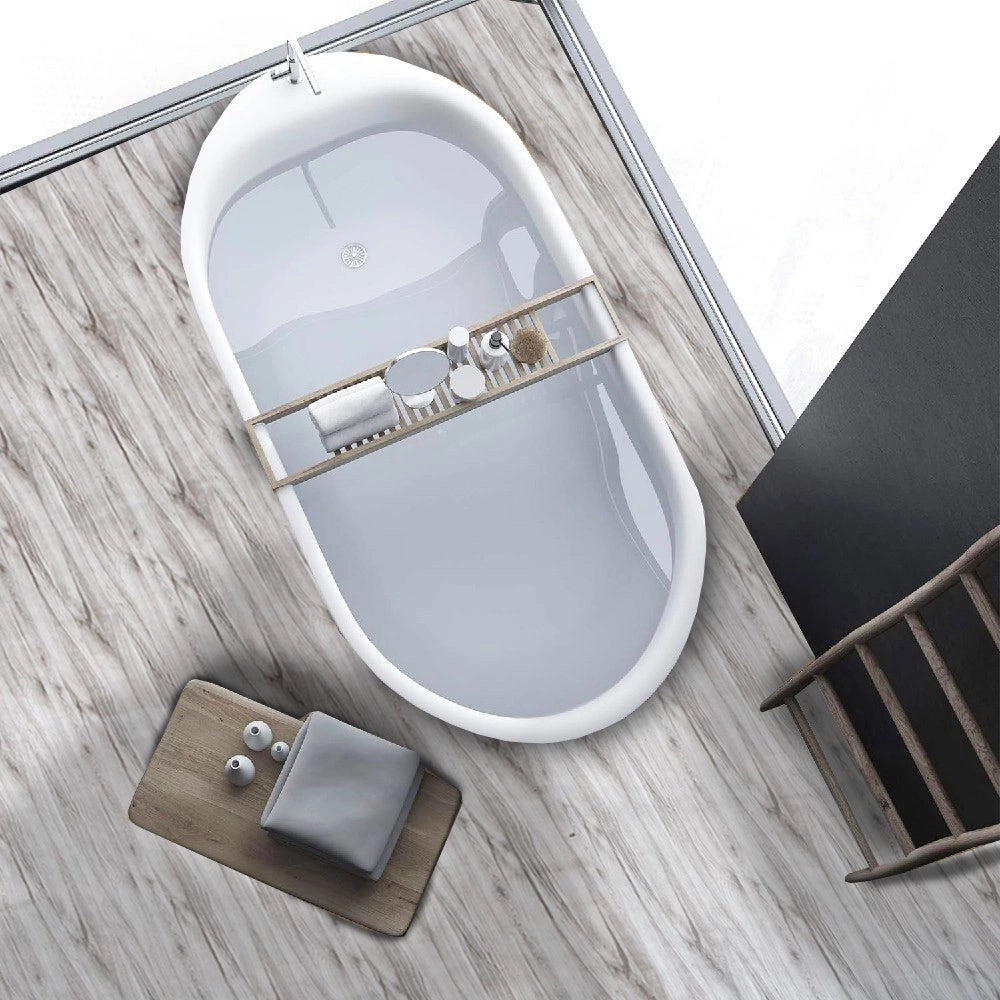 Pavimento PVC 140x1100 Cm Rivestimento Rotolo Vinile 30 Misure Legno Parquet Venato Grigio Dis B