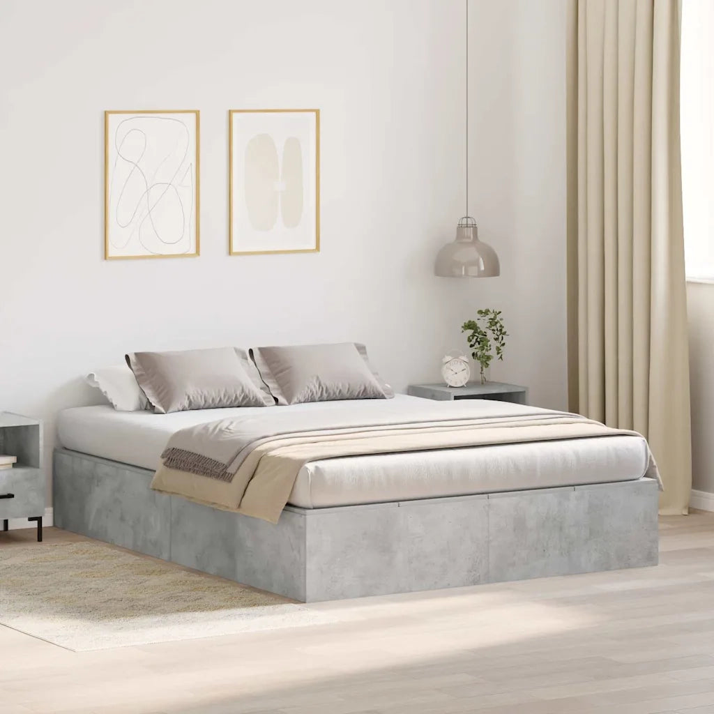 Struttura letto con contenitore Grigio cemento 140 x 190 cm 3335432